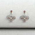 Champagne Pear Halo Dangle Earrings