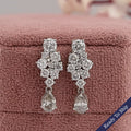 Olive Pear Diamond Cluster Drop Dangle Earrings