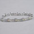 Yellow Cushion Cut Halo Link Bracelet