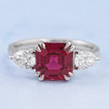 Ruby And Diamond Three Stone Ring