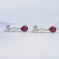 Dangling Kite Cut And Pear Shape Ruby Drop Earrings