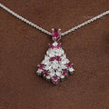 Cluster Diamond And Ruby Pendant