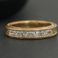 French Baguette Cut Lab Diamond Wedding Band For Men's