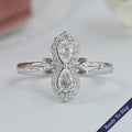 Two Stone Step Cut Pear Diamond Wedding Ring