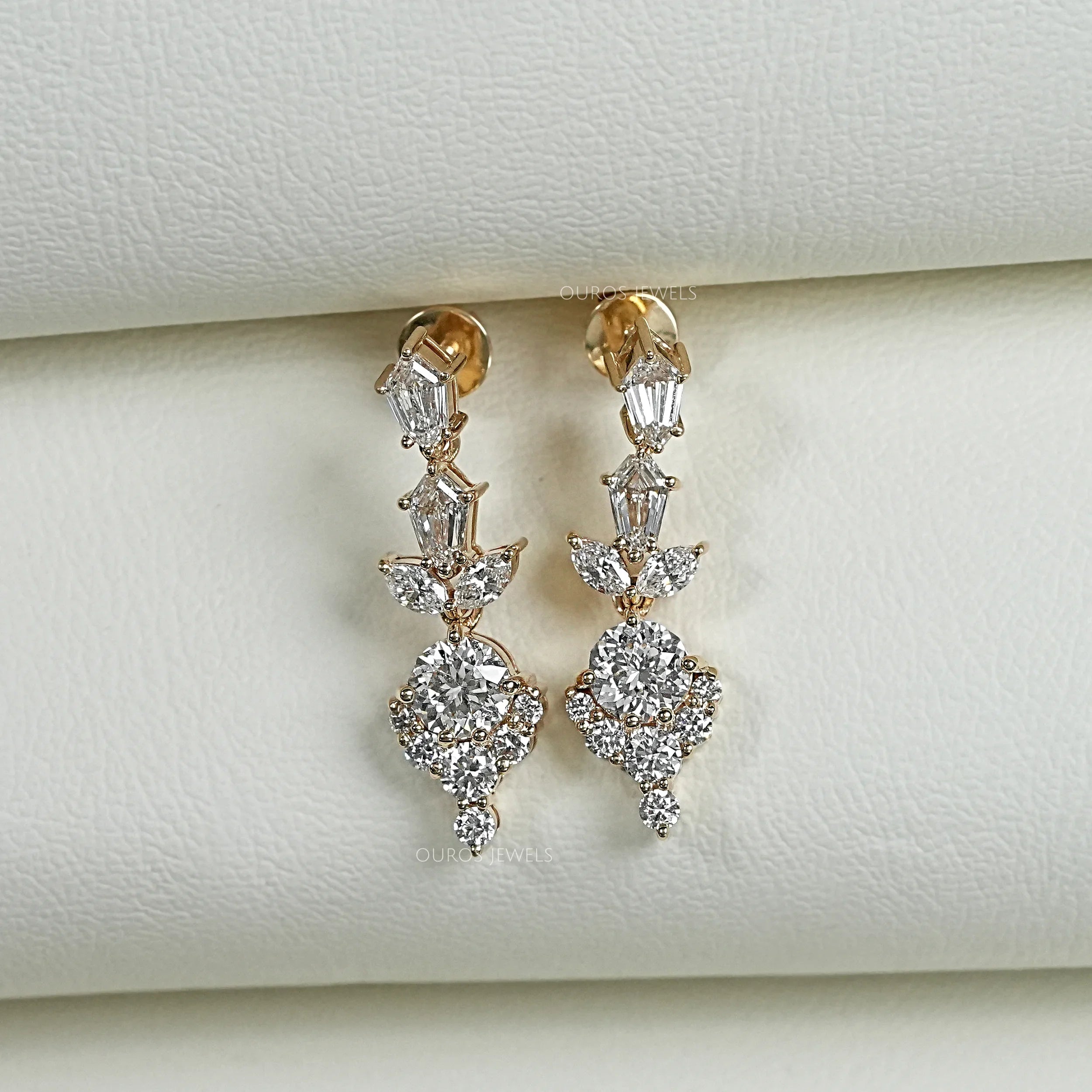 Multi Diamond  Dangle Earring