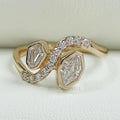 Bezel Set Shied Cut Baypass Wedding  Ring