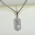 Step Cut Arrow Diamond Halo Pendant