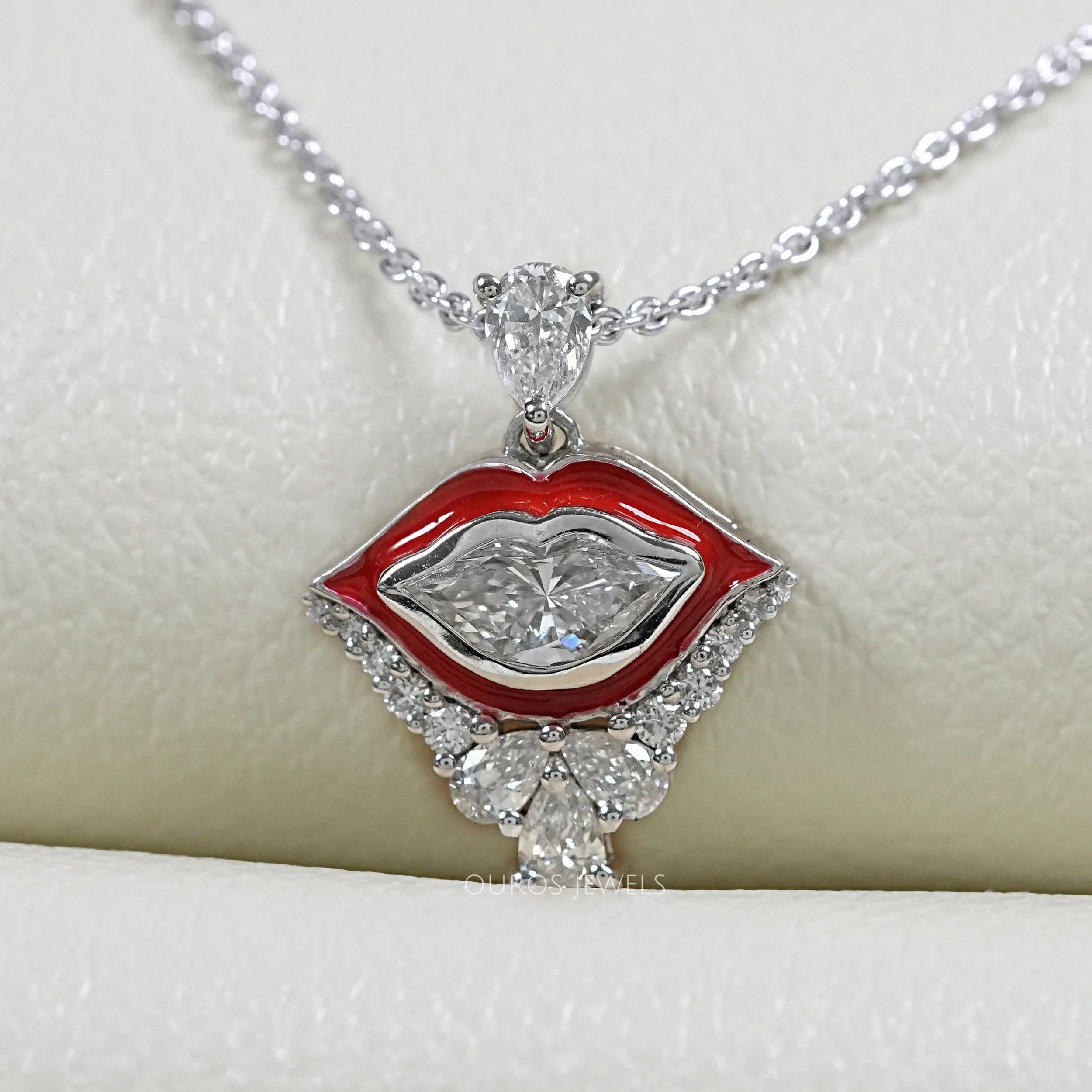 Antique Lip Cut Lab Grown Diamond Cluster Pendant