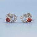 Red Ruby Lab Gemstone Drop Earrings