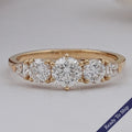 Round And Shield Cut Five Stone Diamond Engagement Ring