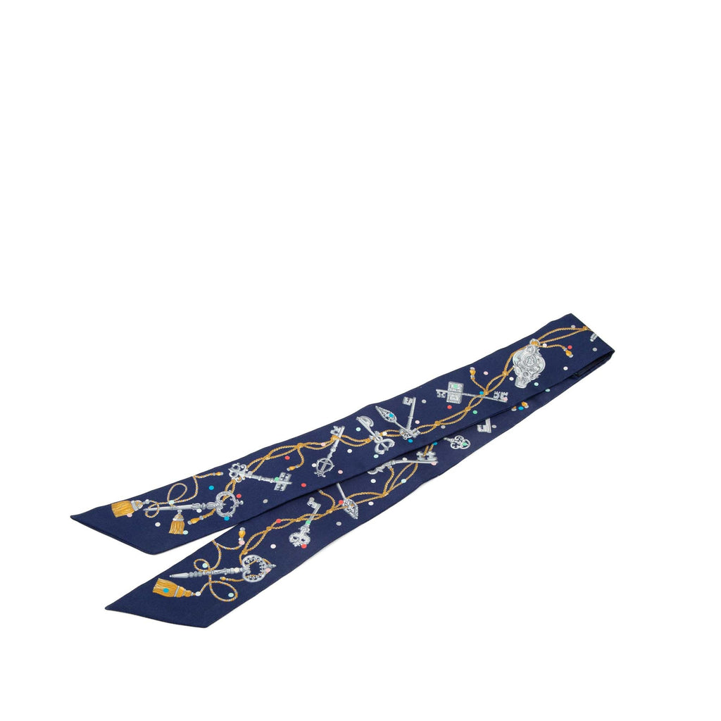 Les Cles a Pois Silk Twilly Scarf