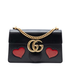 Medium GG Marmont Leather Malaga Kid Heart Patch Chain Flap