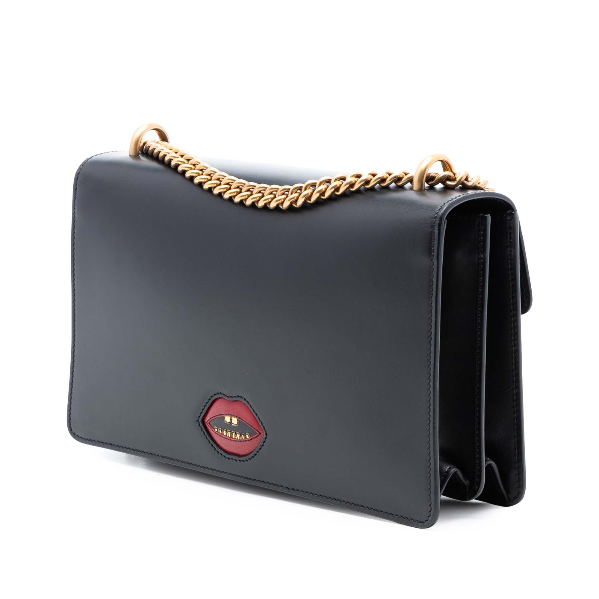 Medium GG Marmont Leather Malaga Kid Heart Patch Chain Flap