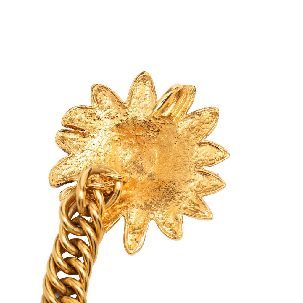 Gold Plated Leo Lion Sun Medallion Charm Necklace