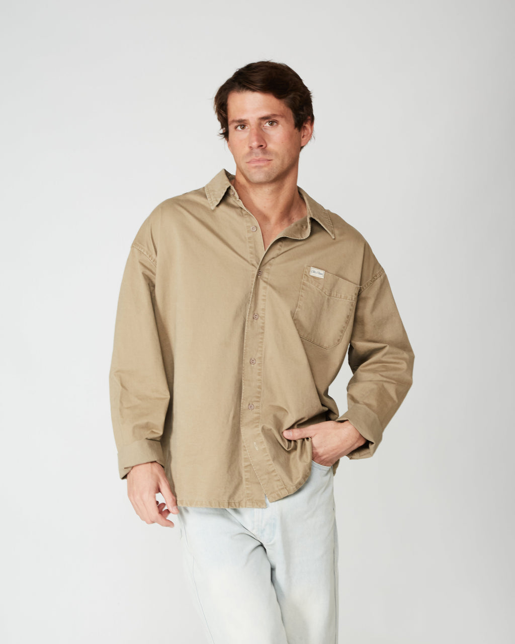 Camisa denim verde