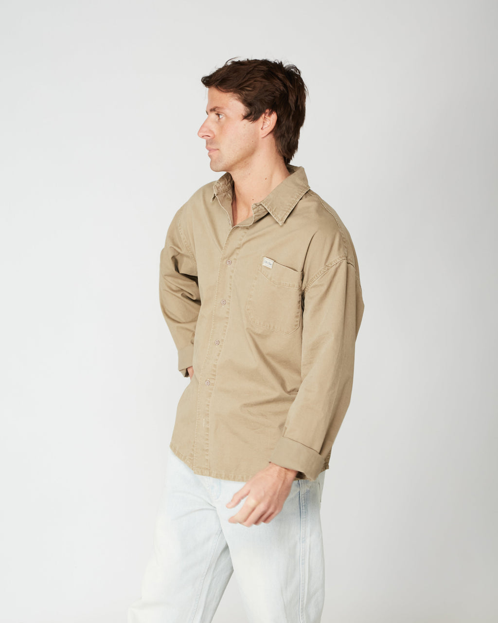 Camisa denim verde