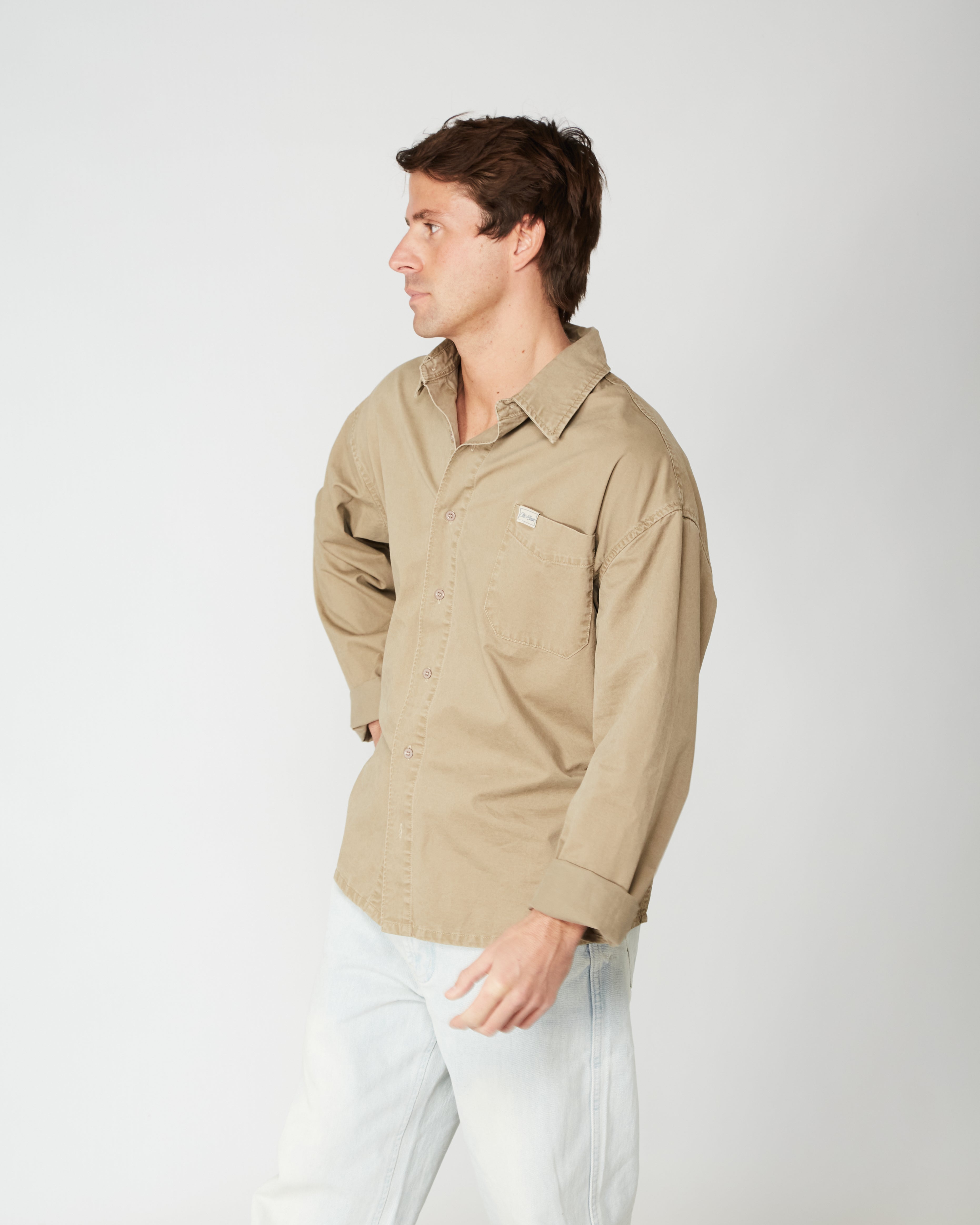Camisa denim verde