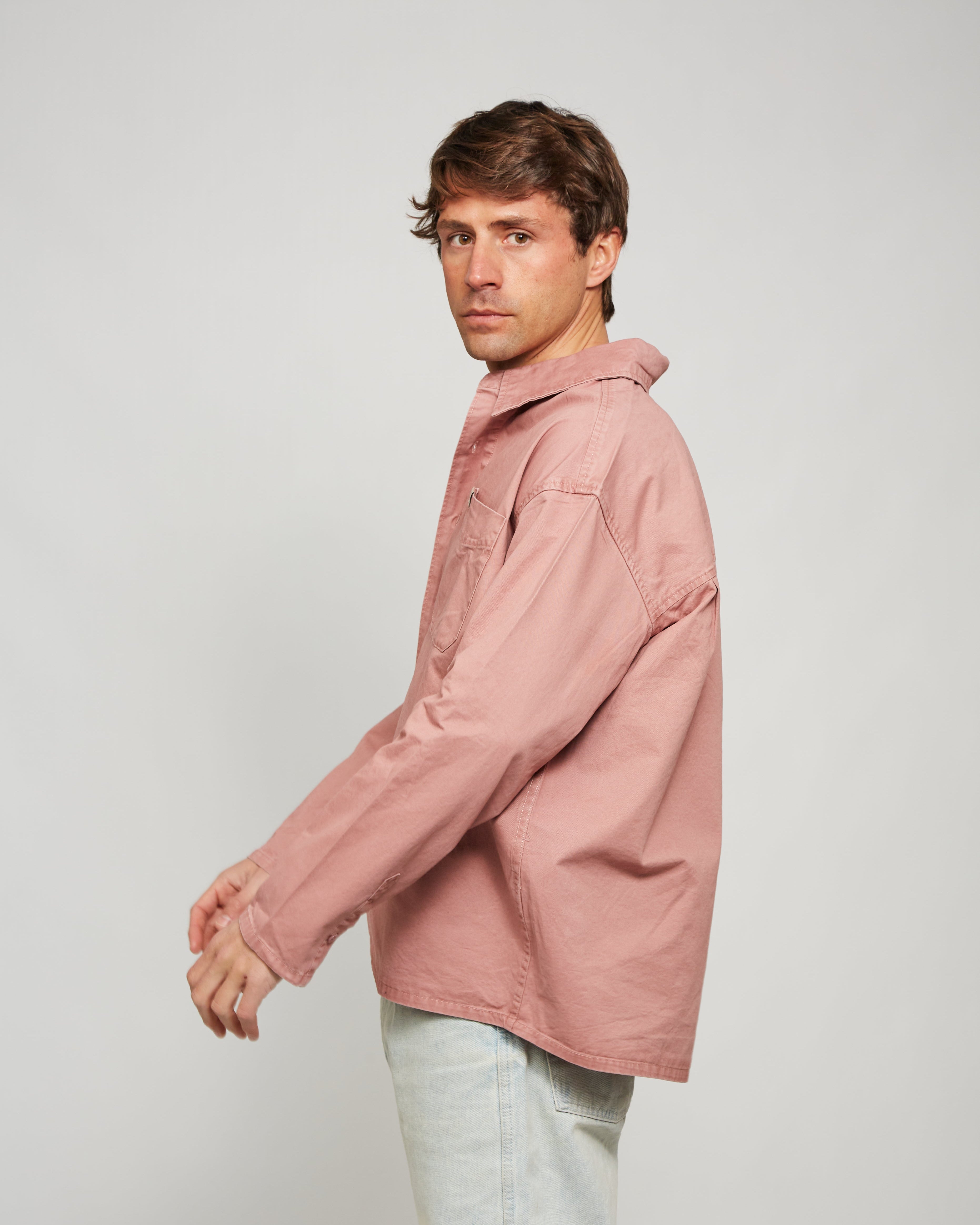 Camisa denim rosácea