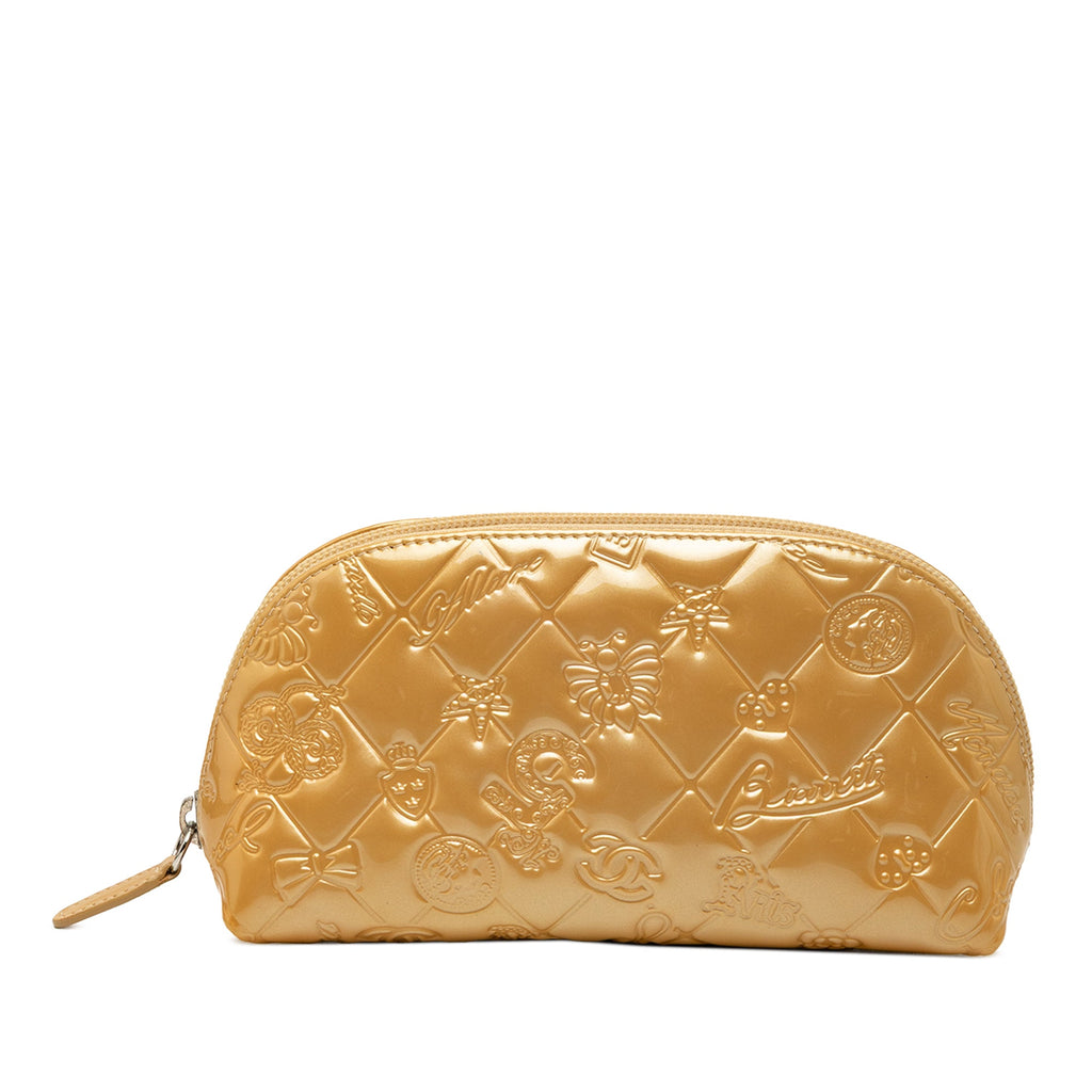 Quilted Patent Precious Symbols Pouch