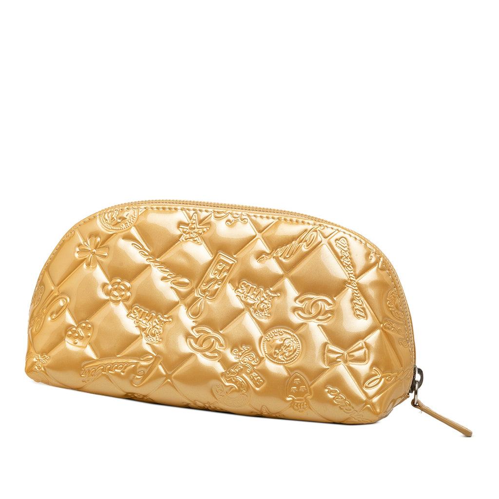 Quilted Patent Precious Symbols Pouch
