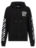 Off White Graphic-Print Cotton Hoodie — Black