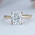 Old Mine Cushion Petal Solitaire Engagement Ring
