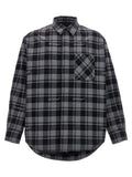 Off White Check Flannel Padded Jacket — Black