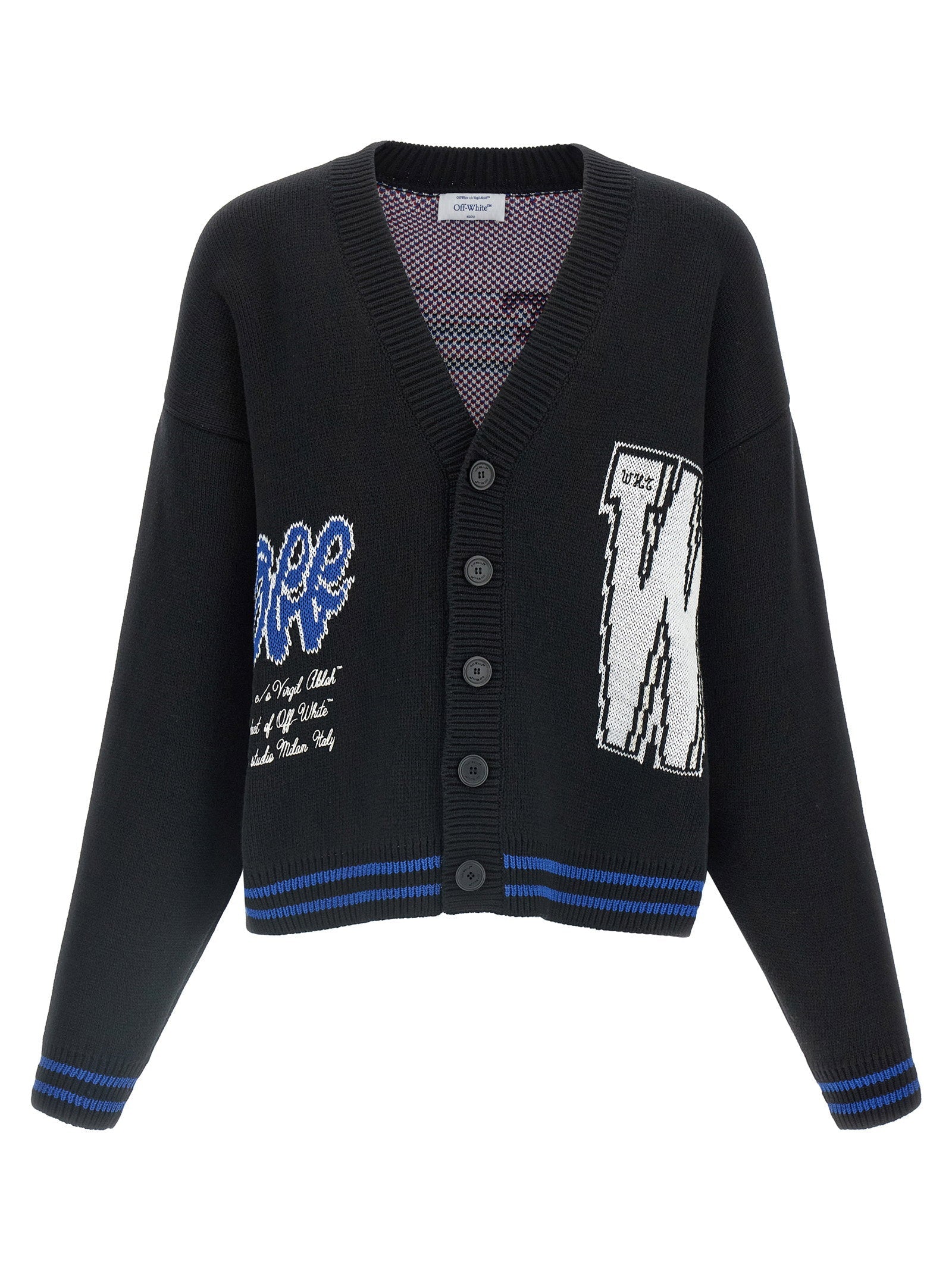 Off White Glide Diag Cardigan — Black