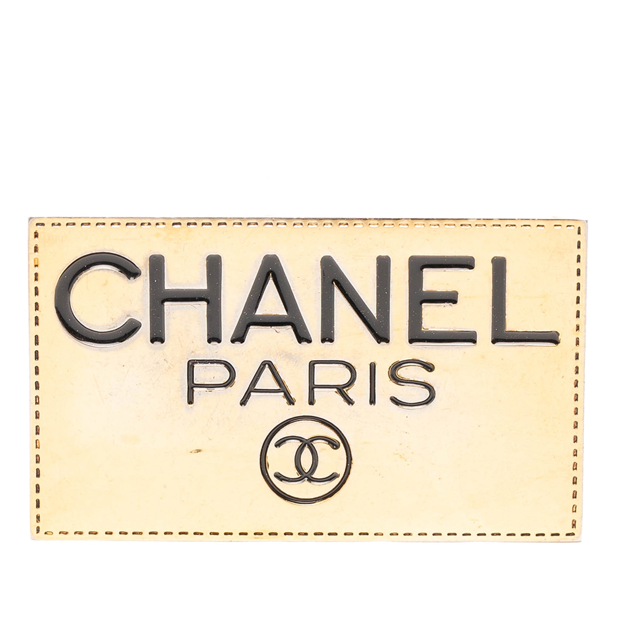Gold Plated CC Plate Brooch
