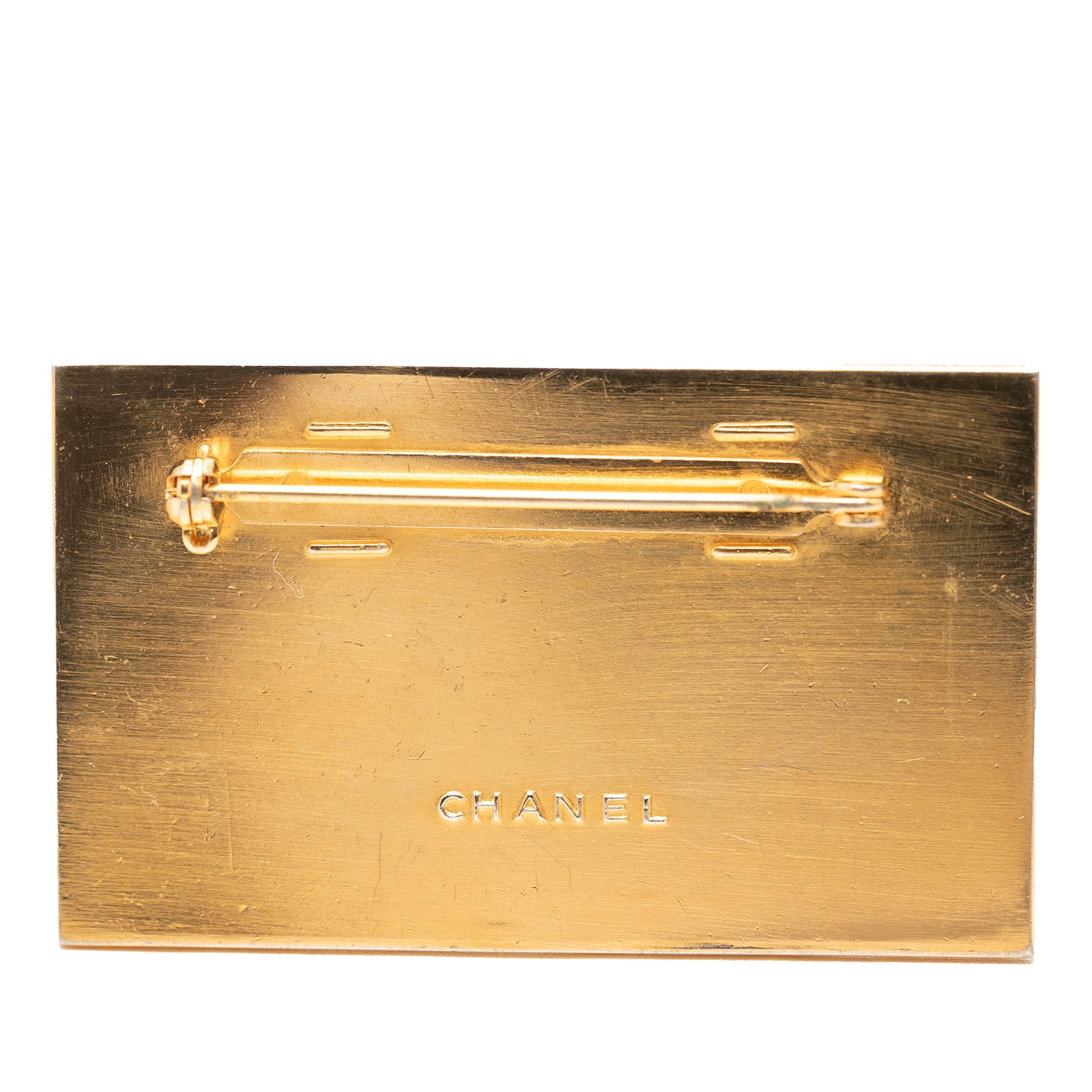 Gold Plated CC Plate Brooch