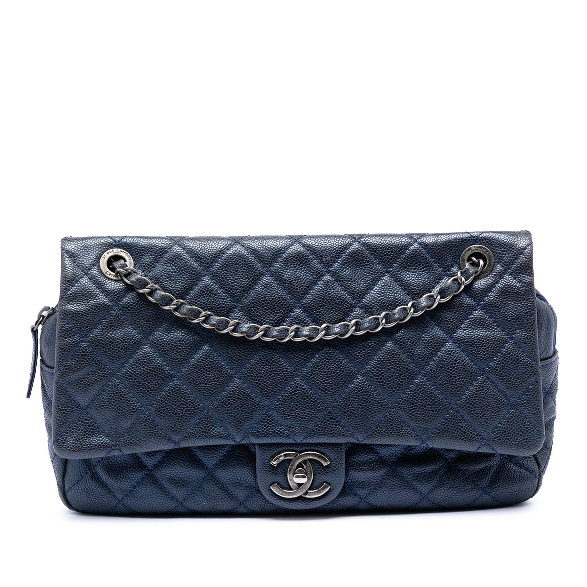 Jumbo Quilted Caviar Easy Flap