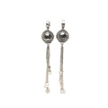 CC Brass Resin Strass Faux Pearl Disco Ball Drop Clip On Earrings