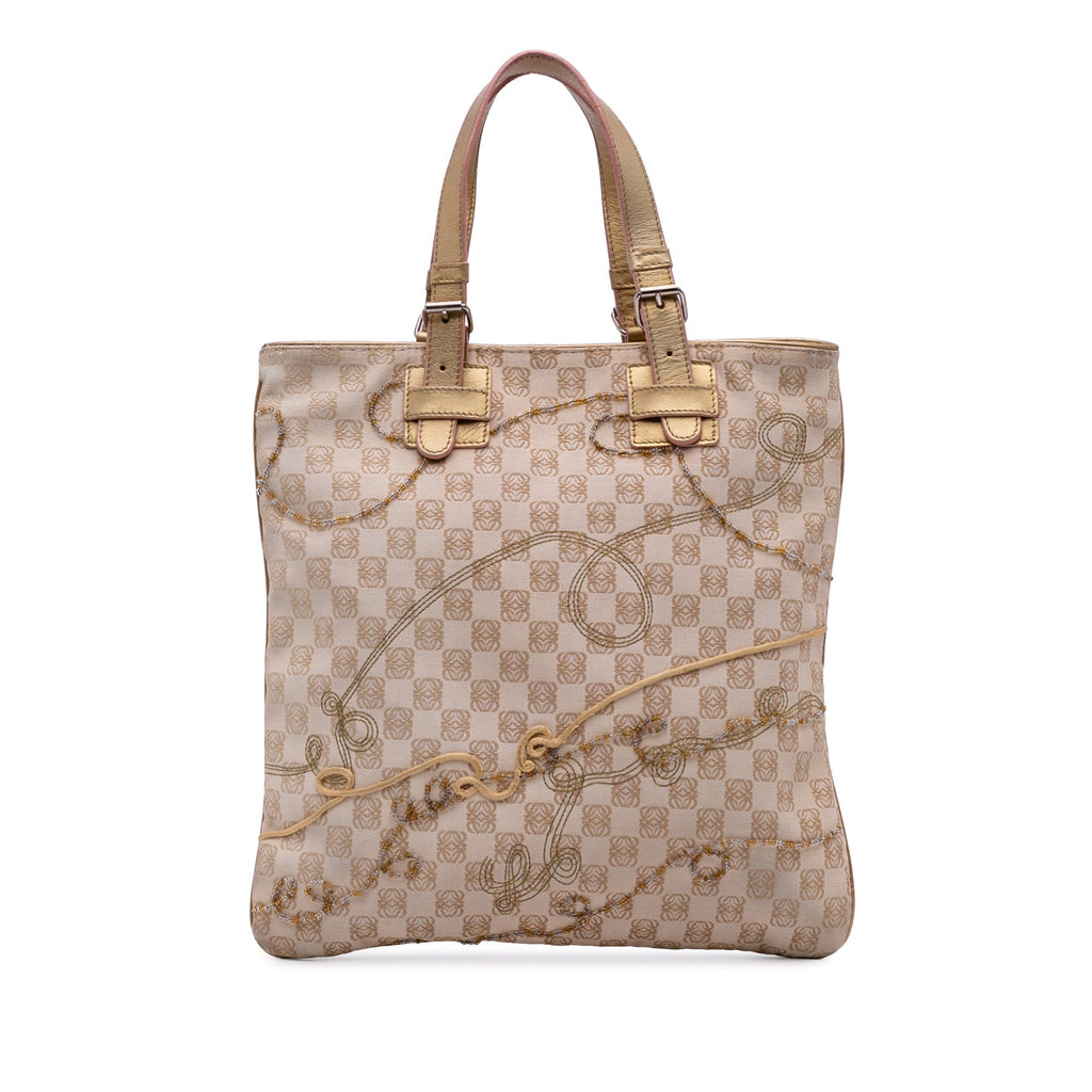 Anagram Canvas Embroidered Tote