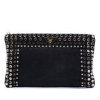 Canvas Canapa Studded Vernice Clutch