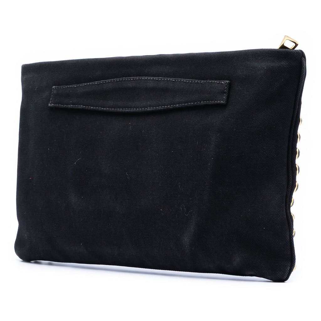 Canvas Canapa Studded Vernice Clutch