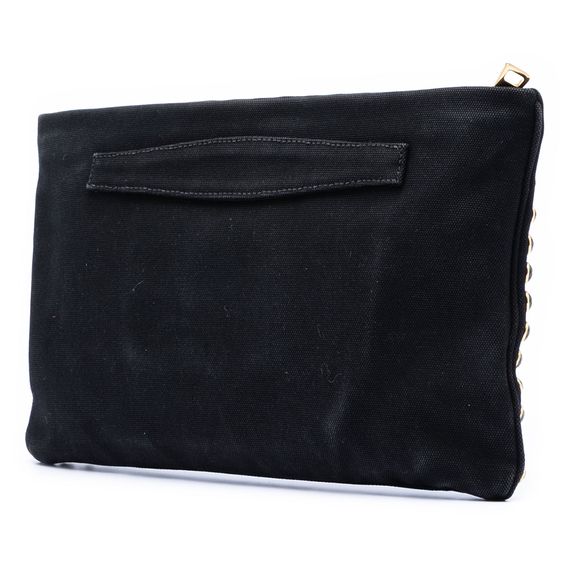 Canvas Canapa Studded Vernice Clutch
