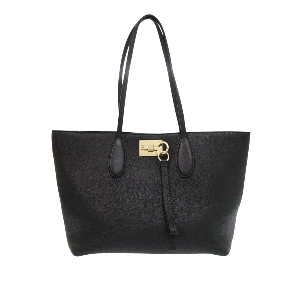 Grained Calfskin Studded Gancini Tote
