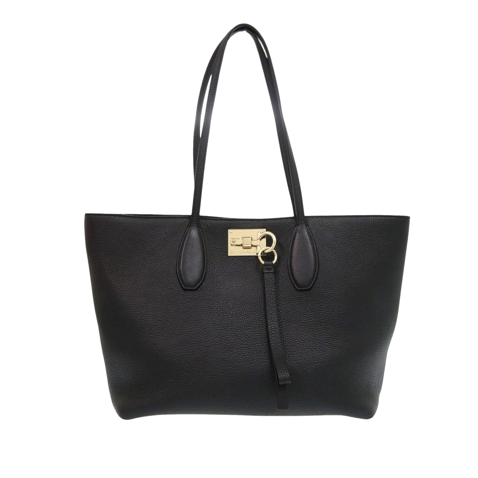 Grained Calfskin Studded Gancini Tote