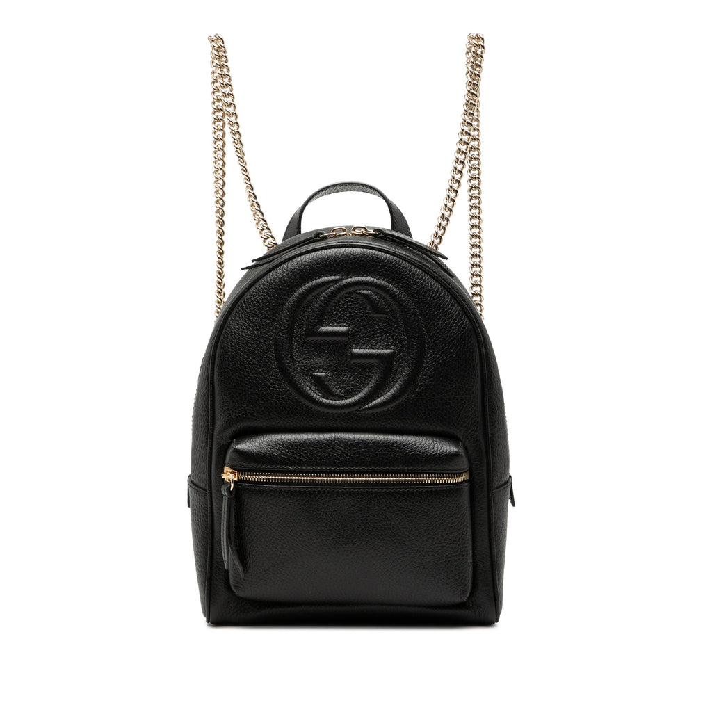 Pebbled Calfskin Soho Chain Backpack
