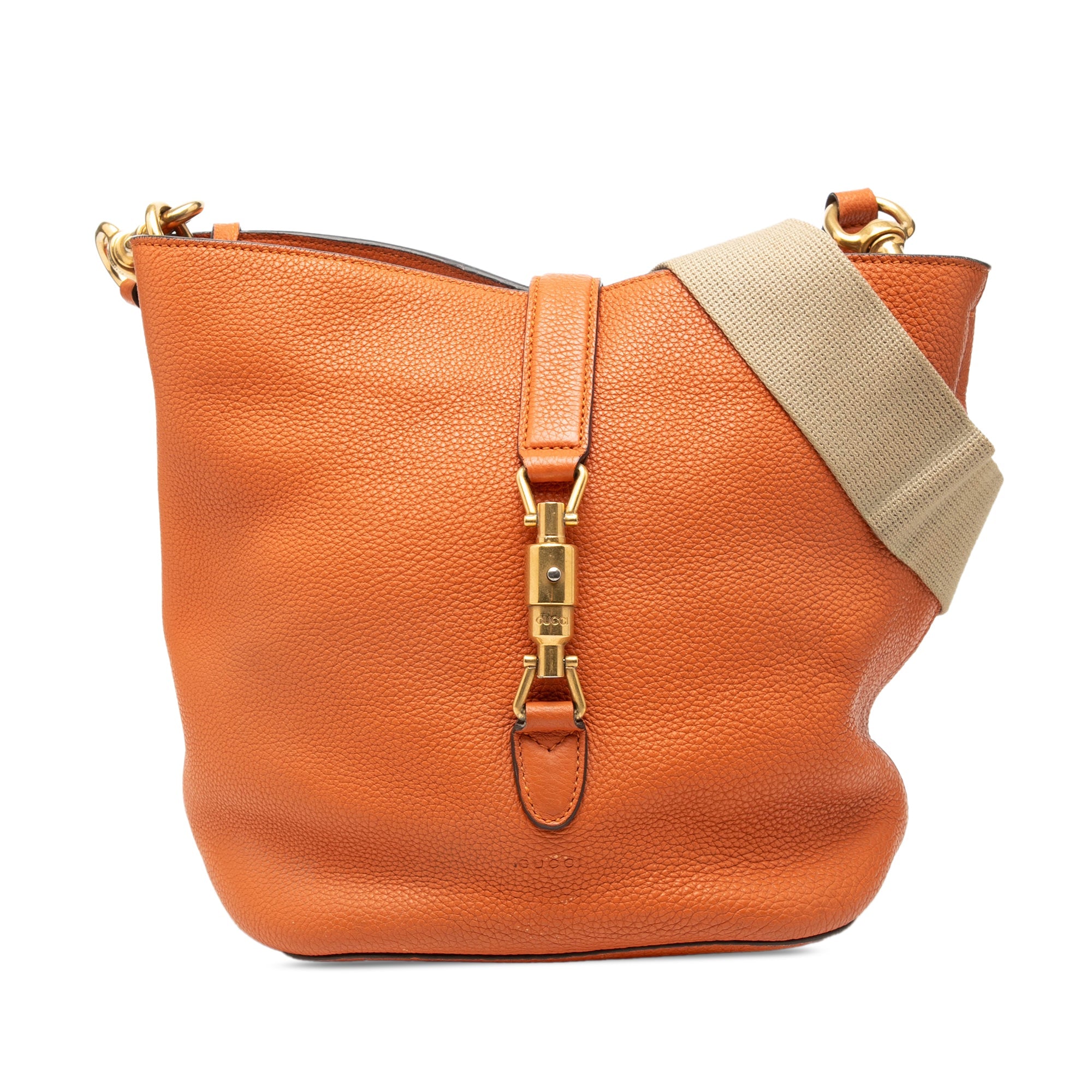 Grained Calfskin Soft Jackie Bucket Bag
