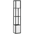 Modern Shelf Floor Lamp with Dual Ambient Light Standing Lamp Black
