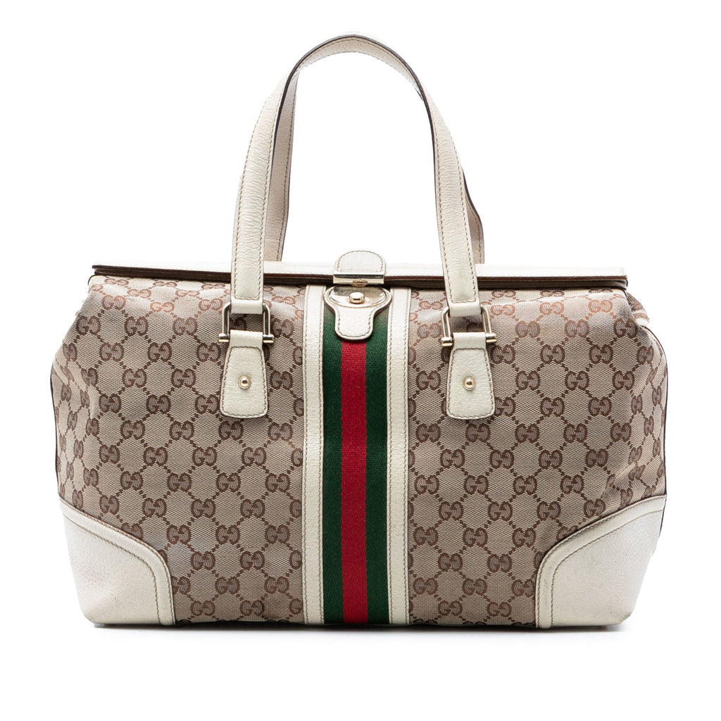 GG Canvas Web Treasure Boston Bag