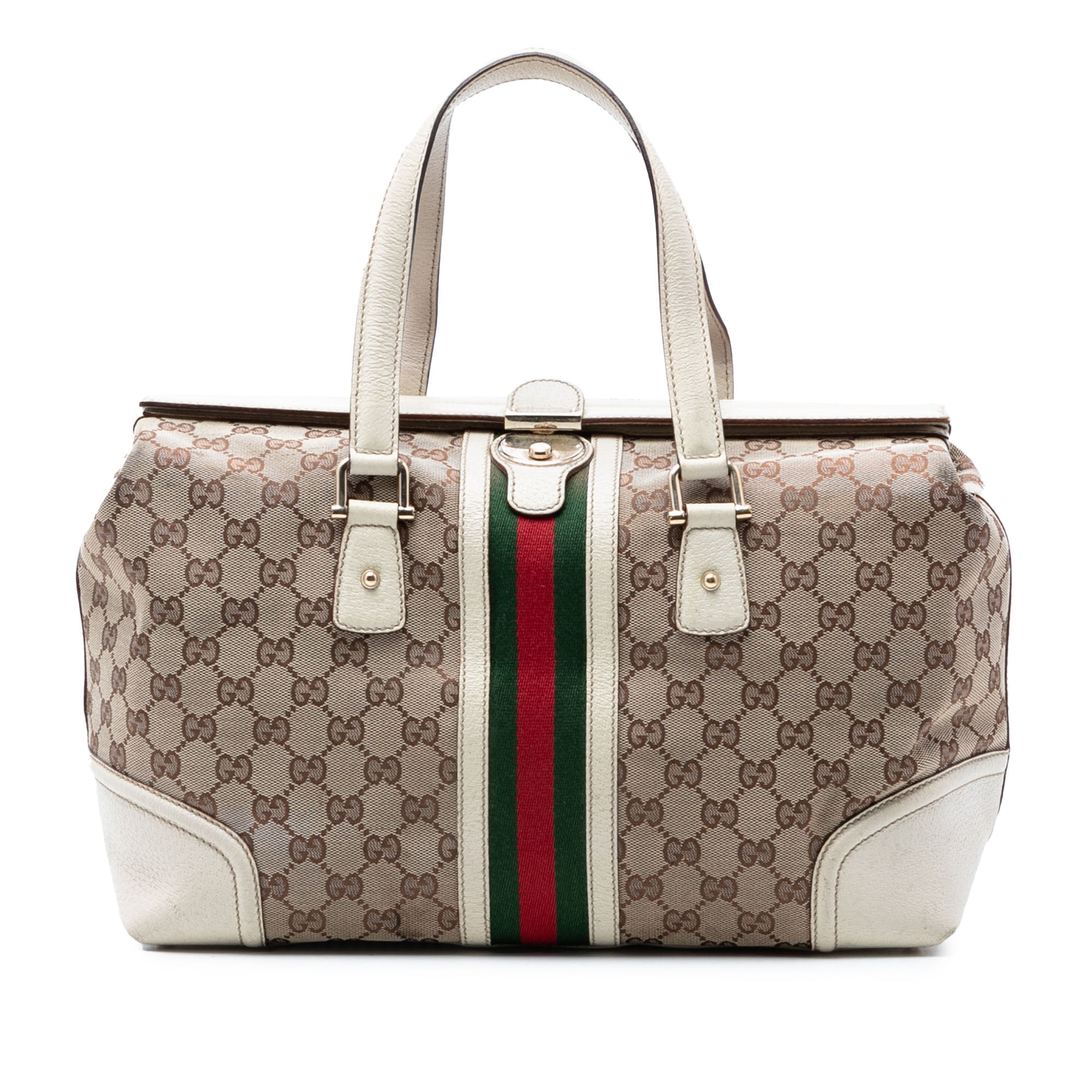 GG Canvas Web Treasure Boston Bag