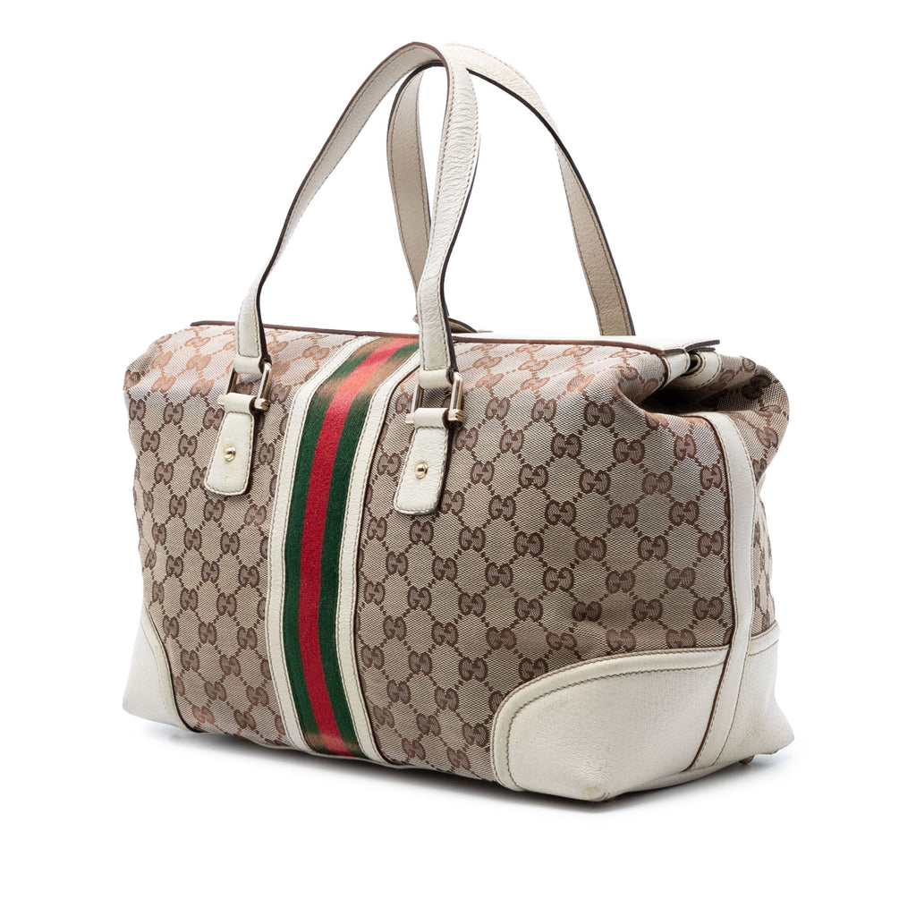 GG Canvas Web Treasure Boston Bag