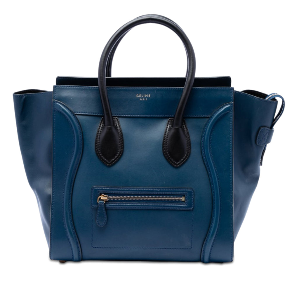 Mini Bicolor Leather Luggage Tote