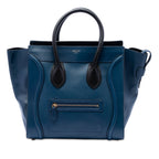 Mini Bicolor Leather Luggage Tote