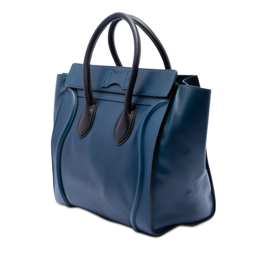 Mini Bicolor Leather Luggage Tote