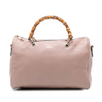 Medium Calfskin Bamboo Shopper Boston Bag