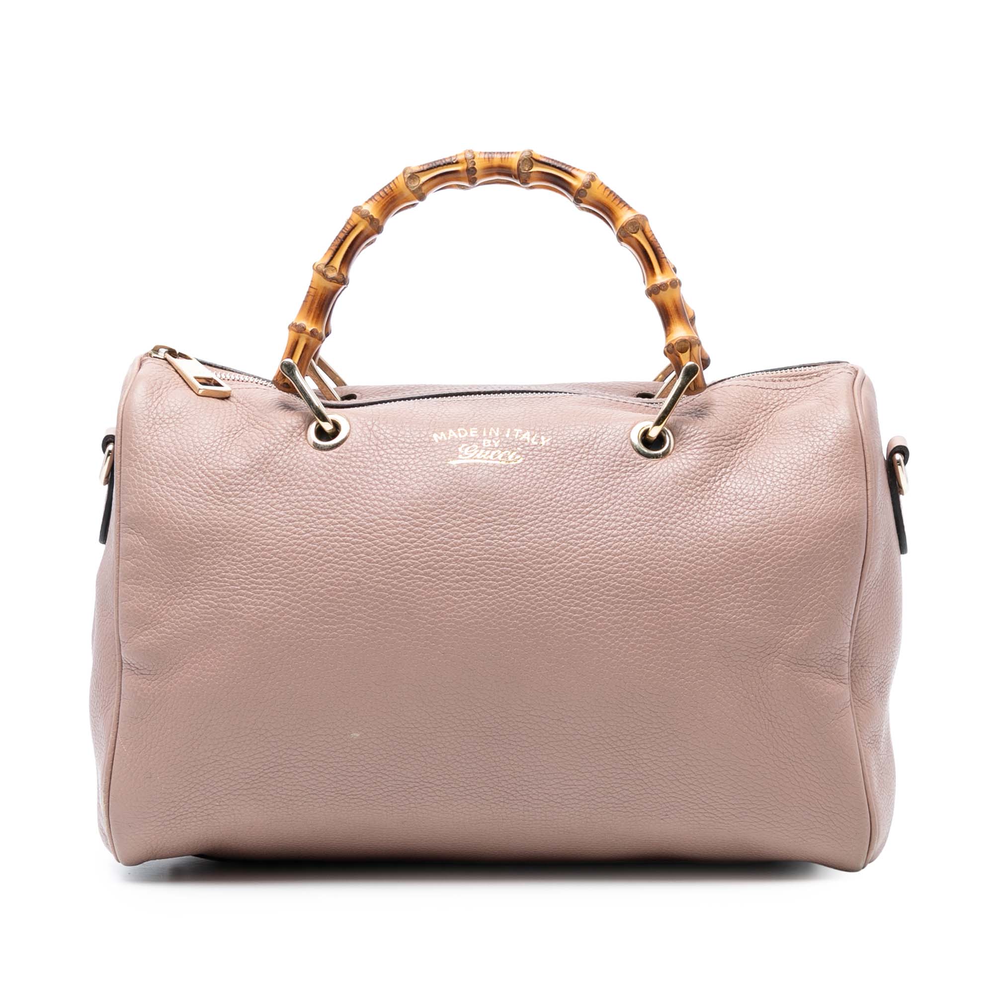 Medium Calfskin Bamboo Shopper Boston Bag