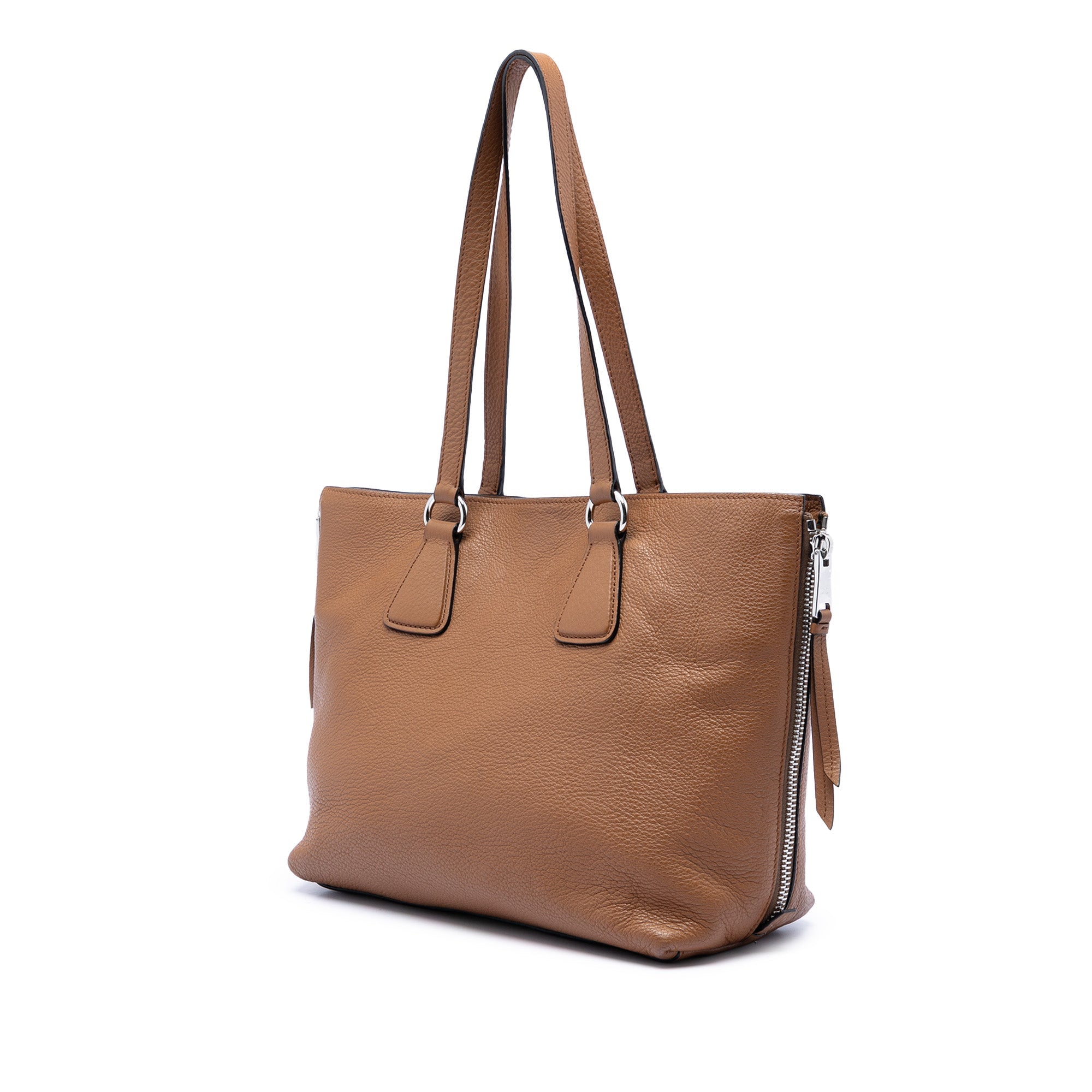 Vitello Phenix Side Zip Shopper Tote